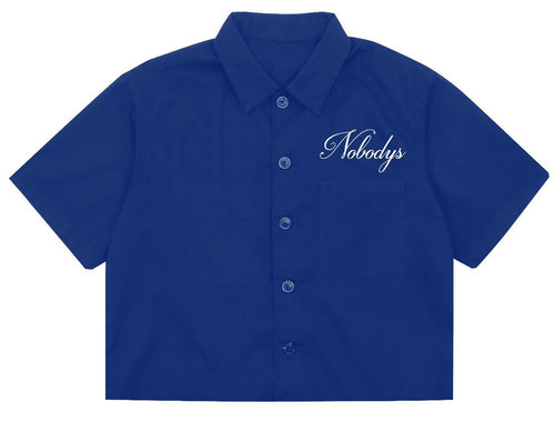 CROPPED BUTTON DOWN (ROYAL)