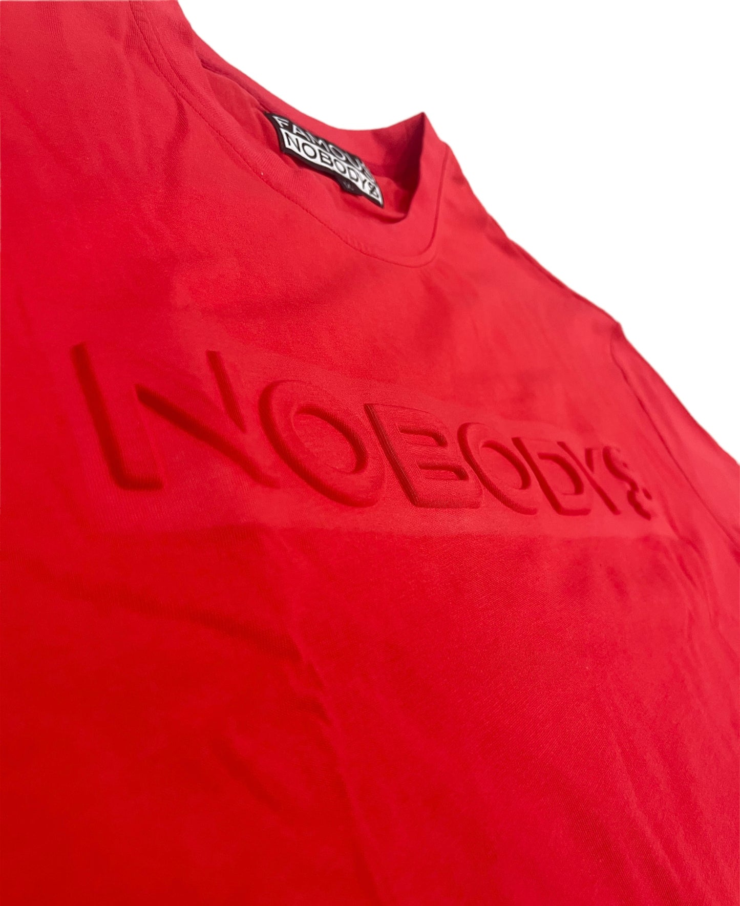 EMBOSSED NOBODYS TEE (RED)